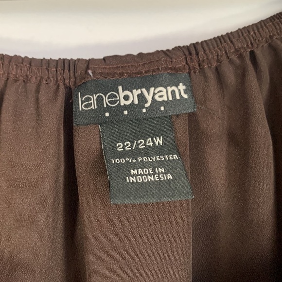 Lane Bryant Brown Sheer Boho Long Sleeve Blouse - Picture 8 of 8